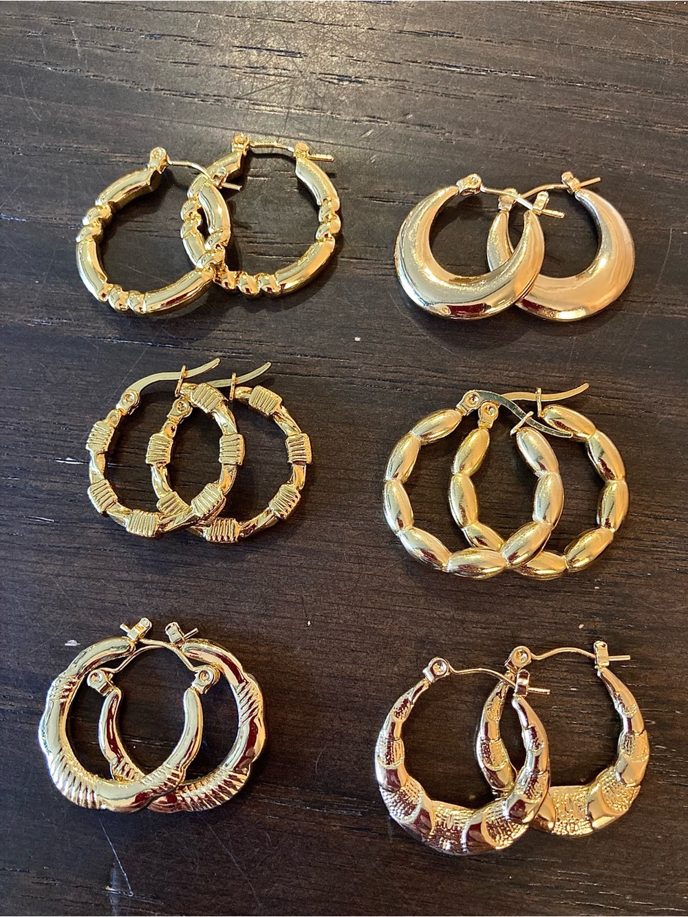 Bloomingdale's 18K Plated Gold Hoop Earring Set - Shiny Gold Tones 6 pack